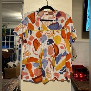 HAILEY & CO Multicolor Tassle Top size Small